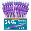 Personalized Invisible Disappearing Ink Pen Marker, Custom Secret Spy Message Writer with UV Light, Fun Activity for Kids Party Favors Gifts and Stock Stuffers, 24 Pack, Purple view 1