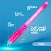 Personalized Invisible Disappearing Ink Pen Marker, Custom Secret Spy Message Writer with UV Light, Fun Activity Entertainment for Kid Party Favors Ideas Gifts and Stock Stuffers, 24 Pack, Pink view 2