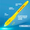 CUSTOMIZE123 Personalized Invisible Disappearing Ink Pen Marker Pack, Custom Secret Spy Message Writer with UV Light, Fun for Kids Party Favors Gifts and Stock Stuffers, 12 Pack, Yellow view 2