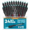 Personalized Invisible Disappearing Ink Pen Marker Pack, Custom Secret Spy Message Writer with UV Light, Fun for Kids Party Favors Gifts and Stock Stuffers, 24 Pack, Black view 1