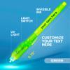 Personalized Invisible Disappearing Ink Pen Marker Pack, Custom Secret Spy Message Writer with UV Light, Fun for Kids Party Favors Gifts and Stock Stuffers, 24 Pack, Green view 2