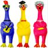JA-RU Screaming Rubber Chicken Toy (3 Chickens Assorted) Squishy Chicken Toys for Kids. Funny Noise Maker Prank & Gag Gifts. Sensory Stress Relief Toy. Rubber Dog Toys. 1704-3s view 1