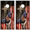 Firefighter Cross Barn Wood Cornhole Board Wraps Laminated Wood Board Skins for Cornhole Game, Durable Waterproof Design, Easy to Apply, Perfect for Firefighter Fans, Free Laminate Included view 1