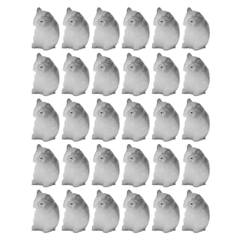Dollhouse Hamster Figurine, Photography Prop 30Pcs Resin Dollhouse Hamster Figure for Kids Above 3 Years Old for 1/12 Dollhouse (Grey)