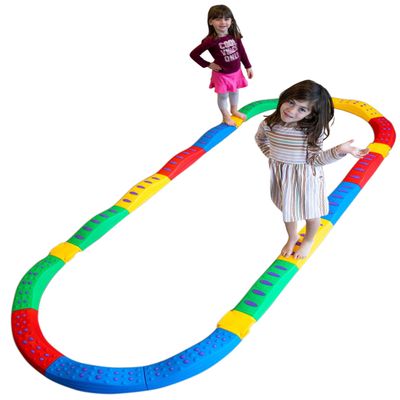 bintiva 20 Piece Tactile Balance Beam for Children - 8 Straight Pieces - 8 Curved Pieces - 4 Square Connectors - Unlimited Path Options