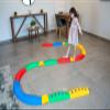 bintiva 20 Piece Tactile Balance Beam for Children - 8 Straight Pieces - 8 Curved Pieces - 4 Square Connectors - Unlimited Path Options view 3