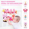 Jollybaby Crib Stroller Car Seat Toys for Baby 0-3-6-9-12 Months, Tummy Time Hanging Sensory Toys for Newborn with Music Box and Teether, Spiral Carseat Toy for Infant Boys Girls Gifts (13-Pink) view 2