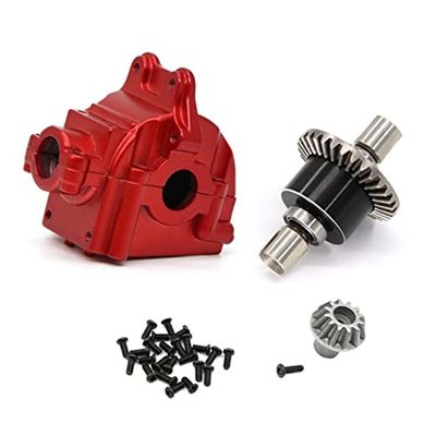 KRYDN 144001 124019 124018 124016 124017 RC Car Upgrades Spare Metal Front and Rear Gearbox Housings and Differential Sets ( Color : Red )