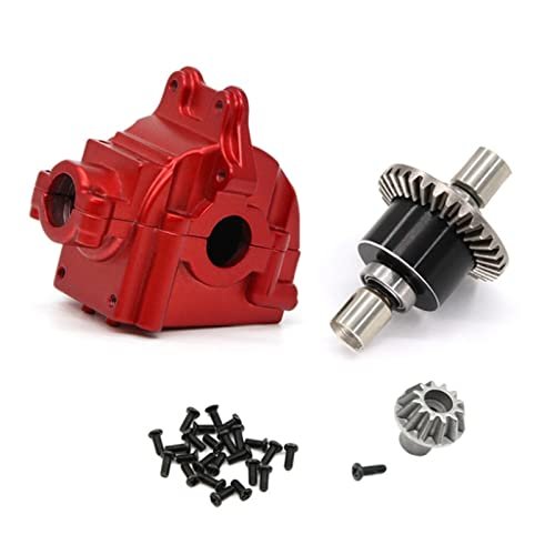 KRYDN 144001 124019 124018 124016 124017 RC Car Upgrades Spare Metal Front and Rear Gearbox Housings and Differential Sets ( Color : Red )