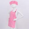 JEATHA Unisex Kids Boys Girls Adjustable Bib Apron and Chef Hat Set for Kitchen Cooking Baking Painting Pink Large view 2