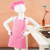 JEATHA Unisex Kids Boys Girls Adjustable Bib Apron and Chef Hat Set for Kitchen Cooking Baking Painting Pink Large view 4