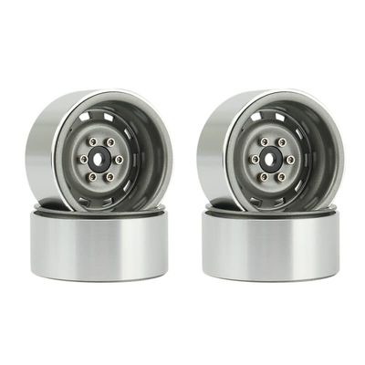 4PCS Rally 1.9 Metal Beadlock Wheel Hub Rim for 1/10 RC Crawler Axial SCX10 90046 AXI03007 Traxxas TRX4 RC4WD D90 ( Color : Titanium )