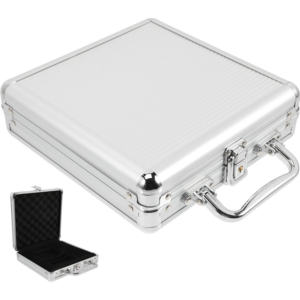 Yardwe Club Poker Chip Holder Poker Chip Case Empty Aluminum 300 Poker Chip Carrier Large Capacity Poker Cards Holder Storage Case Poker Chips