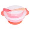 Agatige Suction Bowls for Baby, Children Slip Resistant Feeding Bowls with Sensing Spoon Cover for Home(Pink) view 1