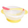 Agatige Suction Bowls for Baby, Children Slip Resistant Feeding Bowls with Sensing Spoon Cover for Home(Yellow) view 1