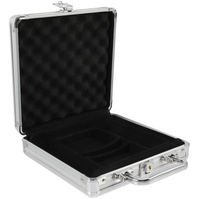 GANAZONO Aluminum Poker Chip Case with Handle 9X8X2.6 Inch Storage Box for Texas Holdem Blackjack Chips Organizer
