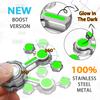Metal Fidget Spinner Glow in The Dark, Luminous Fidget Toy Cool Gadget for Kids Adults, 2 Arm Gear Fidget Sensory Desk Toy Stress Relieve Anti-Anxiety, Party Favor Birthday Gift for Boys Girls view 4