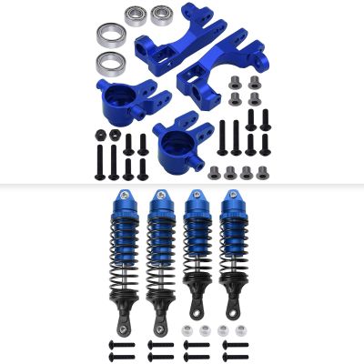 HobbyPark RC Shocks and Aluminum Caster Blocks, Steering Blocks Front Knuckles for Traxxas Slash 4x4