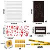 TICIAGA 29pcs Crime Scene Decors Kits, Body Silhouette Crime Scene Tape Evidence Markers and Bloody Sticker and Photo-Booth Props with Height Chart Backdrop Poster, Home for Crime Scene Party Decors view 3
