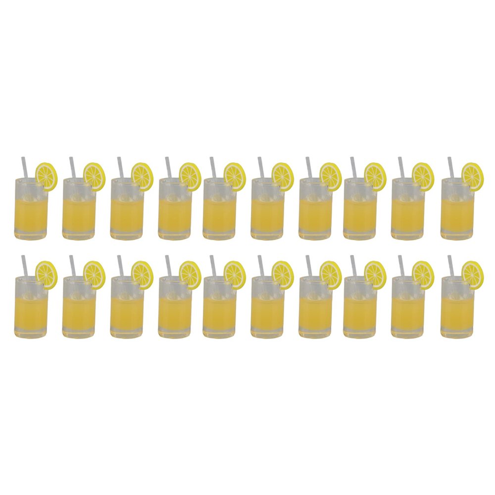 Dollhouse Lemonade Cup Set, 20Pcs Resin Vivid Details Miniature Cup Set for 1:12 and 1:6 Scale Accessories Collectors, Hobbyists, Model Makers, Diorama Creators