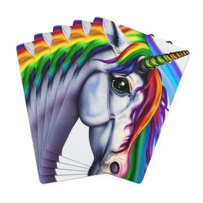 Brian Bula Rainbow Unicorn Playing Cards Fun Unicorn Poker Cards