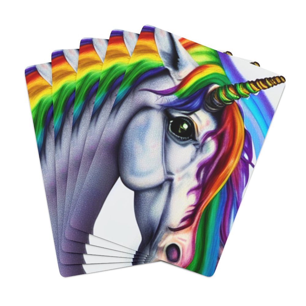 Brian Bula Rainbow Unicorn Playing Cards Fun Unicorn Poker Cards