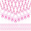 74 Pieces Baby Shower Pacifiers 24 Necklace Acrylic Plastic Pacifiers Baby Shower Game 50 Mini Plastic Charm Bulk for Party Decorations Games Table Scatter(Pink) view 1