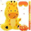 Sratte Piata Bundle with a Blindfold and Bat (16 x 12 x 3 Inches), Cute Animal Piata for Birthday Party Toys Decoration for Animal Theme Birthday Party Game Supplies Photo Prop(Giraffe) view 1
