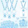 74 Pieces Baby Shower Pacifiers 24 Necklace Acrylic Plastic Pacifiers Baby Shower Game 50 Mini Plastic Charm Bulk for Party Decorations Games Table Scatter(Blue) view 2