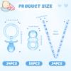74 Pieces Baby Shower Pacifiers 24 Necklace Acrylic Plastic Pacifiers Baby Shower Game 50 Mini Plastic Charm Bulk for Party Decorations Games Table Scatter(Blue) view 3