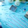 74 Pieces Baby Shower Pacifiers 24 Necklace Acrylic Plastic Pacifiers Baby Shower Game 50 Mini Plastic Charm Bulk for Party Decorations Games Table Scatter(Blue) view 4