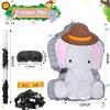 Sratte Piata Bundle with a Blindfold and Bat (16 x 12 x 3 Inches), Cute Animal Piata for Birthday Party Toys Decoration for Animal Theme Birthday Party Game Supplies Photo Prop(Elephant) view 2