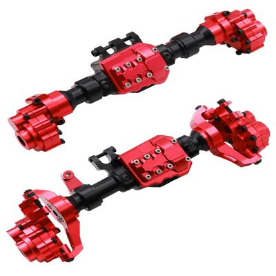Rcarmumb Axle Housing Set Upgrades Part for 1/10 TRX4,Aluminum Front Rear Axle Housing Upgrades Part,Replace Original Plastic Axles Housing,Red