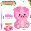 Sratte Piata Bundle with a Blindfold and Bat (16 x 12 x 3 Inches), Cute Animal Piata for Birthday Party Toys Decoration for Animal Theme Birthday Party Game Supplies Photo Prop(Piggy) view 2