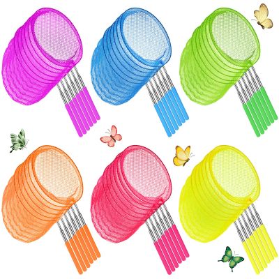 24 Pcs Kids Telescopic Butterfly Fishing Nets Insect Net Bug Net Insect Catching Nets Outdoor Tools for Catching Butterfly Insects Bug Fish Ladybird Nets, Extendable from 15 Inch to 34 Inch (Colorful)