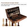2 in 1 Chess Set for Adults Unique, Chess Board Set Foldable Storage Box, 3in King Height Wooden Chess Pieces / 2 Extra Free Queen / 15in Chess Set and Boards Game for Kids view 2