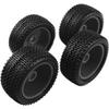 HIRCQOO OD 88mm/3.46" Rubber Tire Front Rear Tyre & Plastic Wheel Rims 12mm Hex Hub Compatible with Redcat Tornado Shockwave HPI HSP Kyosho Losi 1/10 Scale Off Road Buggy (Black) view 3