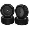 HIRCQOO OD 88mm/3.46" Rubber Tire Front Rear Tyre & Plastic Wheel Rims 12mm Hex Hub Compatible with Redcat Tornado Shockwave HPI HSP Kyosho Losi 1/10 Scale Off Road Buggy (Black) view 4