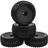 4Pack HIRCQOO OD 88mm/3.46" Front and Rear Rubber Tire Tyre & Plastic Wheel Rims 12mm Hex Hub Compatible with Redcat HPI HSP ExceedRC Kyosho Losi 1/10 Scale Off Road Buggy (Black) view 1