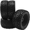 4Pack HIRCQOO OD 88mm/3.46" Front and Rear Rubber Tire Tyre & Plastic Wheel Rims 12mm Hex Hub Compatible with Redcat HPI HSP ExceedRC Kyosho Losi 1/10 Scale Off Road Buggy (Black) view 2