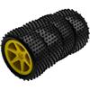 HIRCQOO 12mm Hex Plastic Wheel Rims & OD 88mm/3.46" Rubber Tire Front Rear Tyre Compatible with Redcat HPI HSP ExceedRC Kyosho Losi 1/10 Scale Off Road Buggy (Yellow) view 4