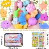 LEEHUR 100PCS Kawaii Squishies, Mochi Squishy Toys for Kids Party Favors, Mini Stress Relief Squishy Fidget Toys for Classroom Prizes for Kids Party Favors Goodie Bags Stuffers with Storage Bag view 3