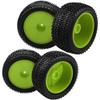 HIRCQOO OD 88mm/3.46" Rubber Tire Front Rear Tyre & Plastic Wheel Rims 12mm Hex Hub Compatible with Redcat Tornado Shockwave HPI HSP Kyosho Losi 1/10 Scale Off Road Buggy (Green) view 2