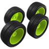 HIRCQOO OD 88mm/3.46" Rubber Tire Front Rear Tyre & Plastic Wheel Rims 12mm Hex Hub Compatible with Redcat Tornado Shockwave HPI HSP Kyosho Losi 1/10 Scale Off Road Buggy (Green) view 3