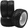 4Pack HIRCQOO OD 88mm/3.46" Front and Rear Rubber Tire Tyre & Plastic Wheel Rims 12mm Hex Hub Compatible with Redcat HPI HSP ExceedRC Kyosho Losi 1/10 Scale Off Road Buggy (White) view 2