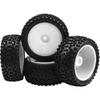 4Pack HIRCQOO OD 88mm/3.46" Front and Rear Rubber Tire Tyre & Plastic Wheel Rims 12mm Hex Hub Compatible with Redcat HPI HSP ExceedRC Kyosho Losi 1/10 Scale Off Road Buggy (White) view 3