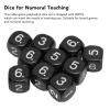 6 Sided Number Dice, 20PCS Round Corner Polyhedral Dice, 16mm Polyhedral Dice for Numeral Teaching Board Games, Table Games (Black) view 3