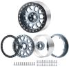 MOHERO 4Pcs 2.6" Metal Beadlock Wheel Rims RC Rims for Wraith 90053-90048 1/10 RBX10 Axial AXI03005 AXI03000 AXI3004,Titanium+Black view 2