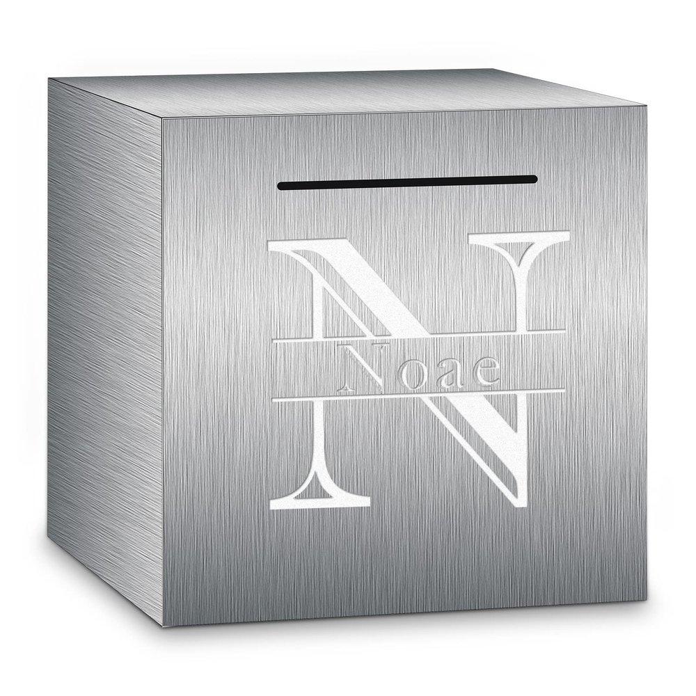Dinikally Personalized Engraved Stainless Steel Piggy Bank Custom Money Piggy Bank with Name (5.9inch)