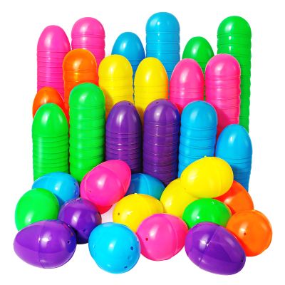 GCNBCNB 600 Pcs Plastic Easter Eggs,2.35" Bright Colors Easter Eggs for Easter Hunt, Easter Theme Party Decoration, Basket Stuffers Fillers (600)